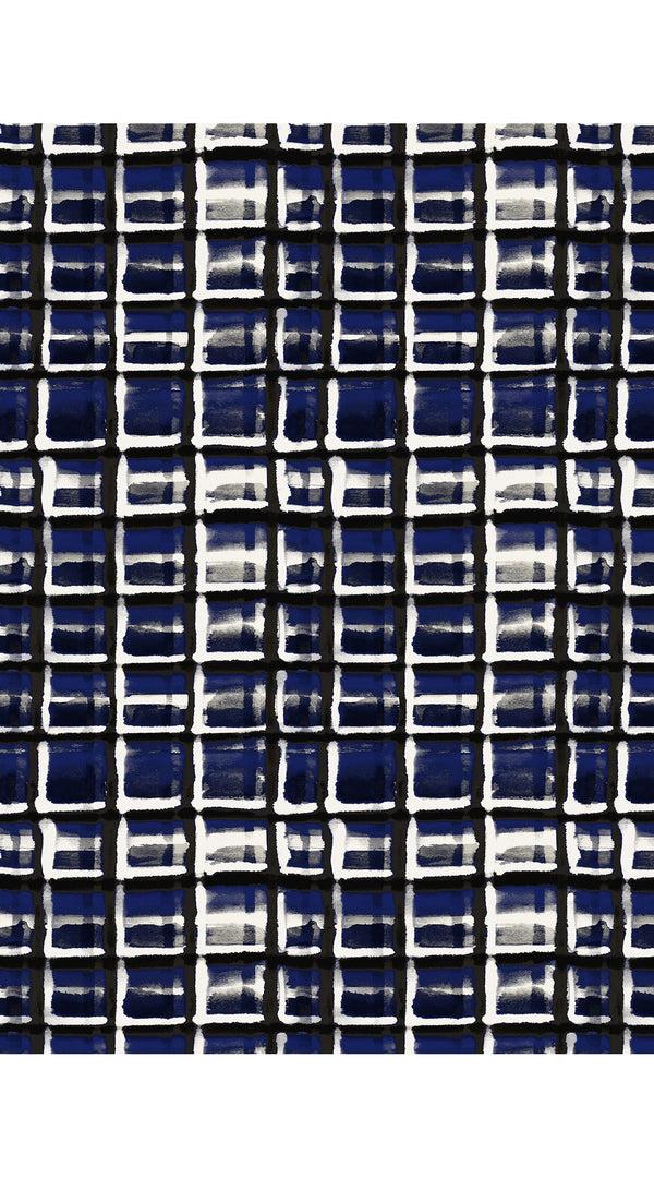 Samantha Sung Audrey Dress #1 Shirt Collar 3/4 Sleeve Midi Length Cotton Stretch (Watercolor Check)