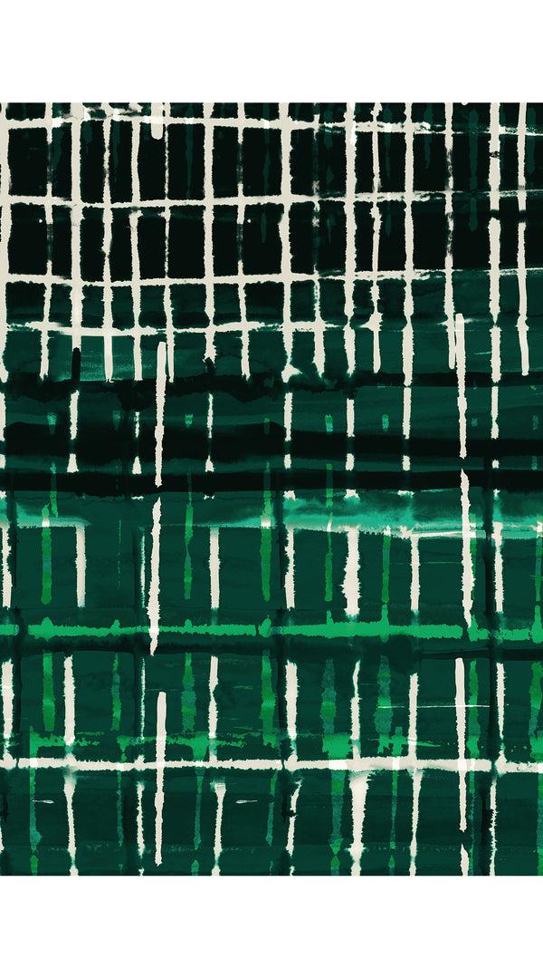 Samantha Sung Audrey Dress #1 Shirt Collar 3/4 Sleeve Midi Length Cotton Stretch (Watercolor Plaid)