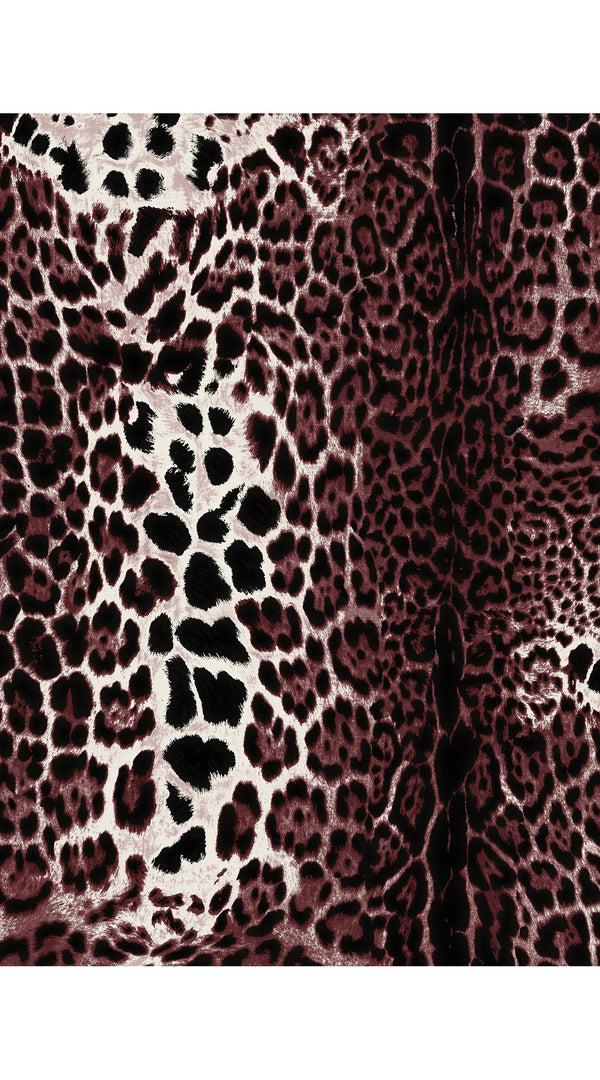 Samantha Sung Audrey Dress #1 Shirt Collar 3/4 Sleeve Regular Length Cotton Stretch (Colombo Leopard)