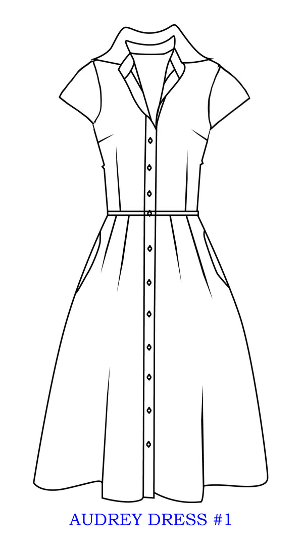 Samantha Sung Audrey Dress #1 Shirt Collar Cap Sleeve Cotton Stretch (Pucciesquae Graphic)