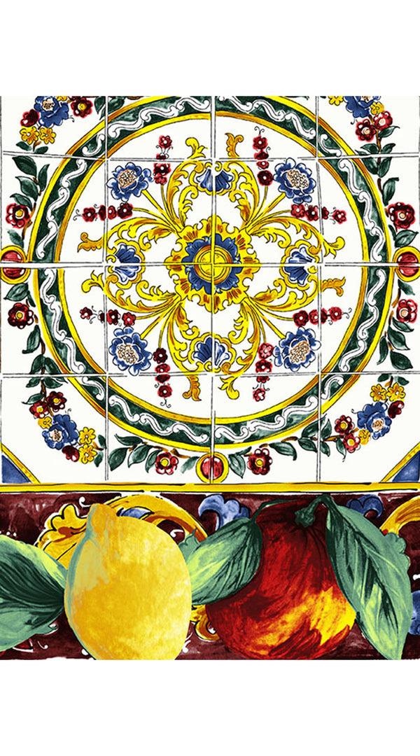 Samantha Sung Audrey Dress #1 Shirt Collar Sleeveless Cotton Stretch (Santorini Tile Straight)