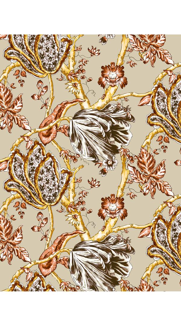 Samantha Sung Audrey Dress #1 Shirt Collar Sleeveless Long Length Cotton Stretch (Lillie Toile Pastel)