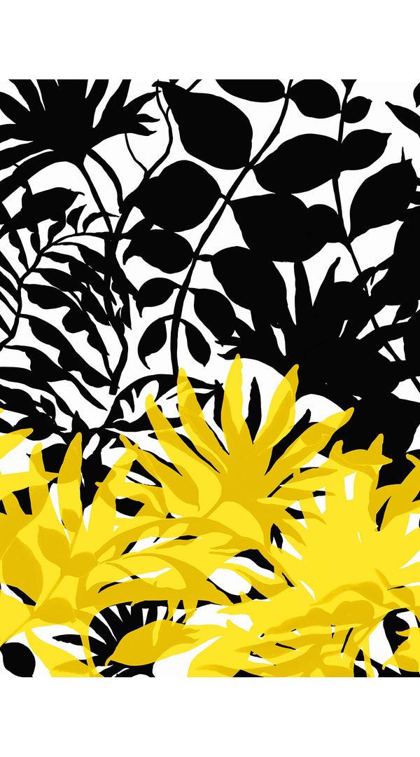 Samantha Sung Audrey Dress #1 Shirt Collar Sleeveless Midi Length Poliamide Taffta (Picasso Mono Flower White Black)