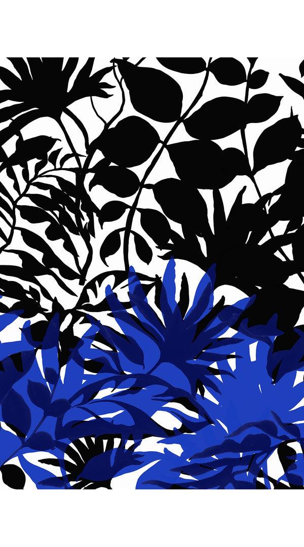 Samantha Sung Audrey Dress #1 Shirt Collar Sleeveless Midi Length Poliamide Taffta (Picasso Mono Flower White Black)