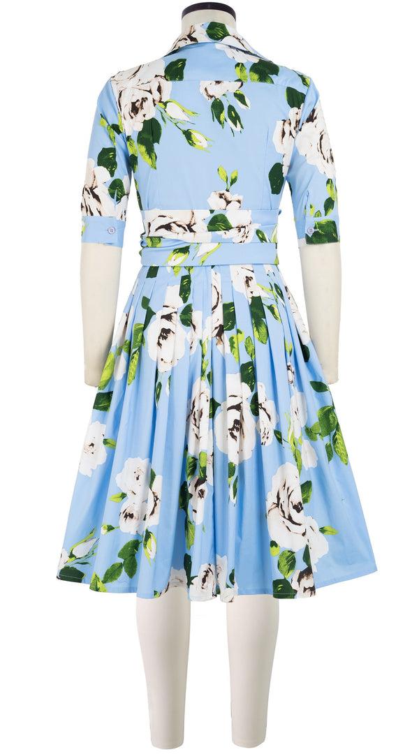 Samantha Sung Audrey Dress #2 Shirt Collar 1/2 Sleeve Cotton Stretch (Amber Queen)