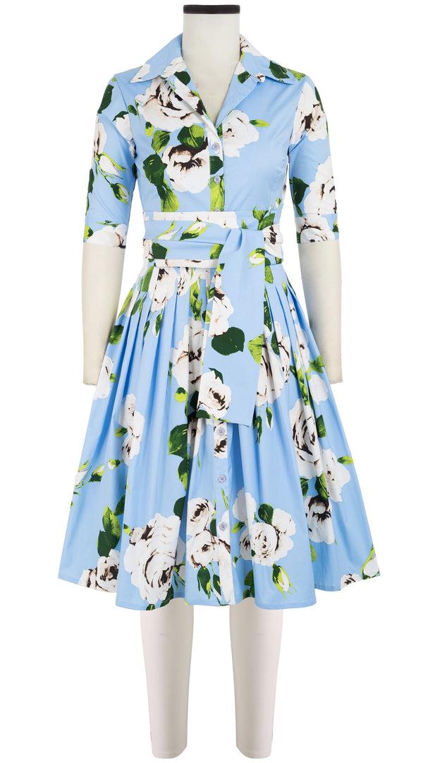 Samantha Sung Audrey Dress #2 Shirt Collar 1/2 Sleeve Cotton Stretch (Amber Queen)