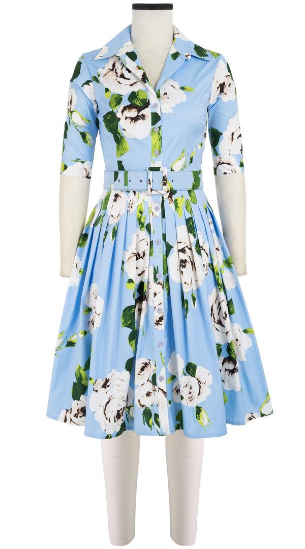 samantha sung Audrey Dress #2 Shirt Collar 1/2 Sleeve Cotton Stretch (Amber Queen)