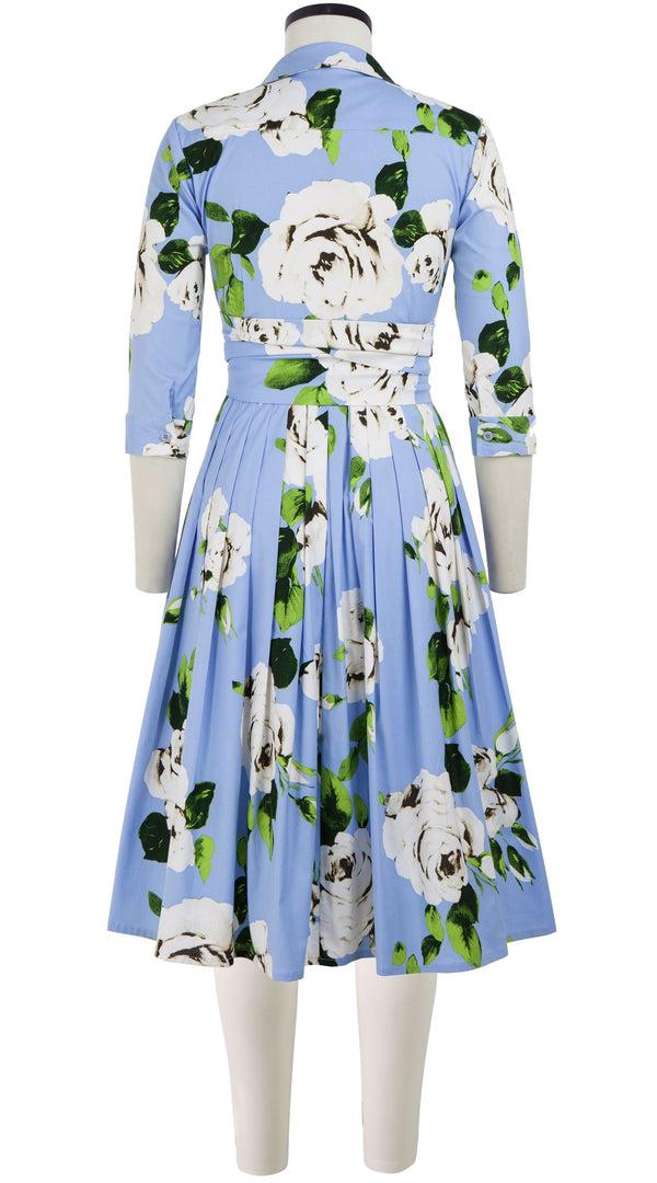 Samantha Sung Audrey Dress #2 Shirt Collar 3/4 Sleeve Cotton Stretch (Amber Queen)