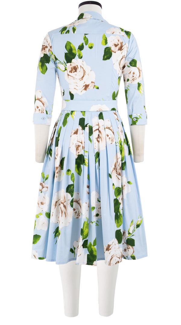 Samantha Sung Audrey Dress #2 Shirt Collar 3/4 Sleeve Long Length Cotton Stretch (Amber Queen)