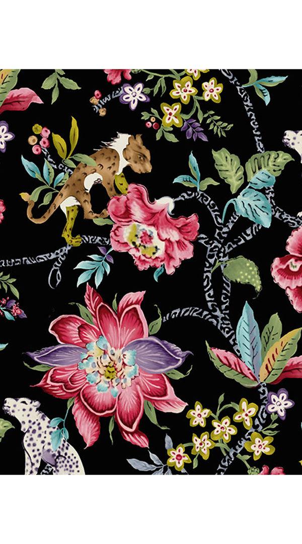 Samantha Sung Audrey Dress #2 Shirt Collar 3/4 Sleeve Long Length Cotton Stretch (Leopard Toile Multi)