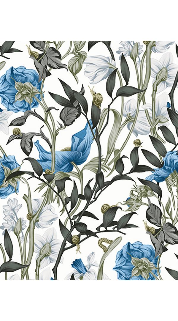 Samantha Sung Audrey Dress #2 Shirt Collar 3/4 Sleeve Long Length Cotton Stretch (Meadow Flower White)