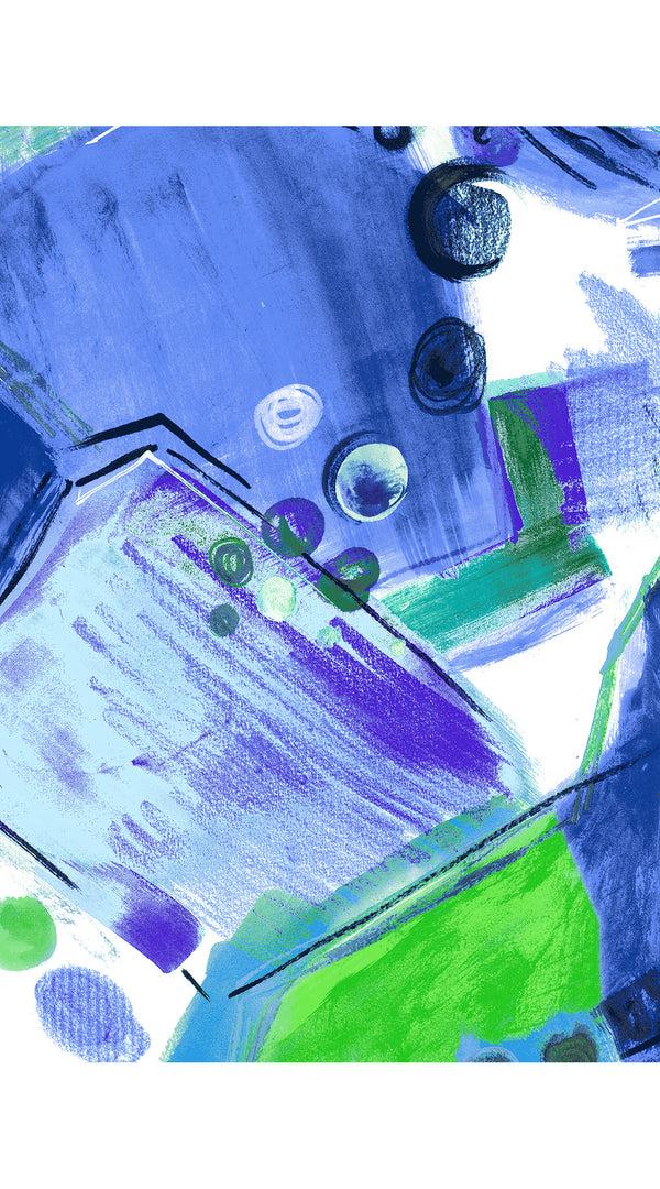 Samantha Sung Audrey Dress #2 Shirt Collar 3/4 Sleeve Long Length Cotton Stretch (Bastera Painting)