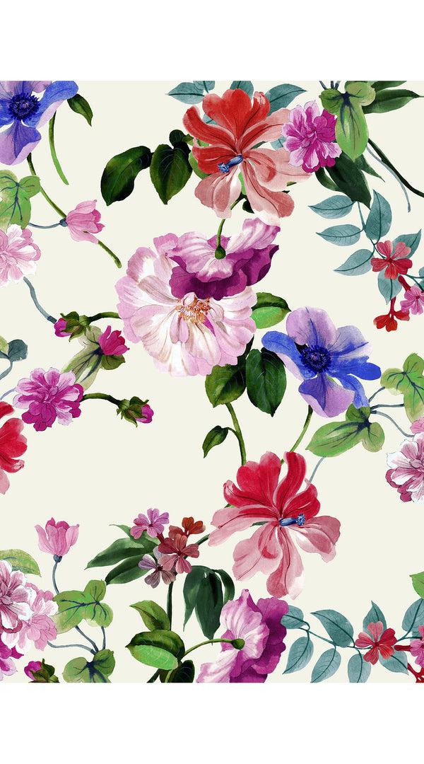 Samantha Sung Audrey Dress #2 Shirt Collar 3/4 Sleeve Long Length Cotton Stretch (Fiori Florance)