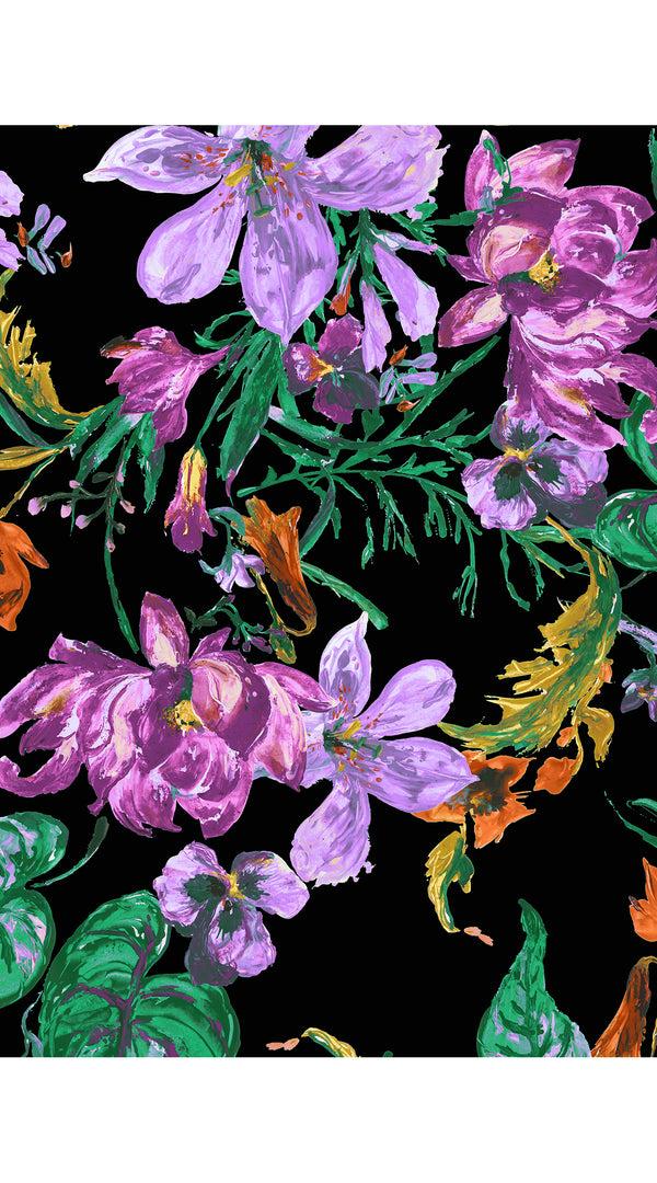 Samantha Sung Audrey Dress #2 Shirt Collar 3/4 Sleeve Long Length Cotton Stretch (Gogh Summer)