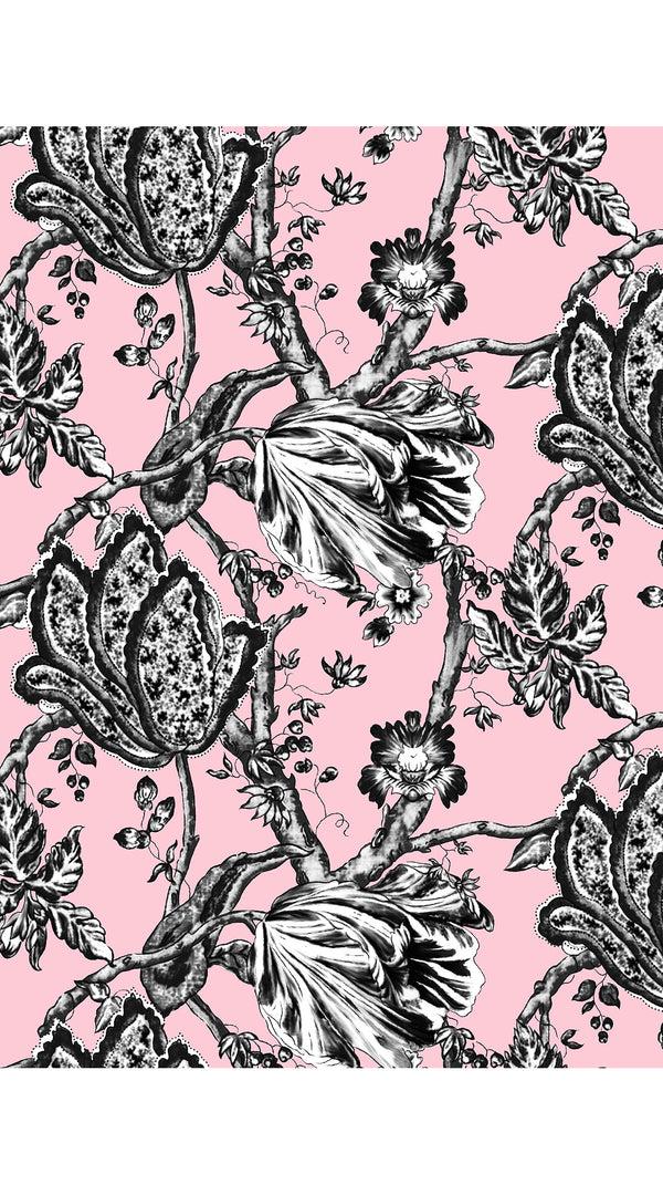 Samantha Sung Audrey Dress #2 Shirt Collar 3/4 Sleeve Long Length Cotton Stretch (Lillie Toile Black)