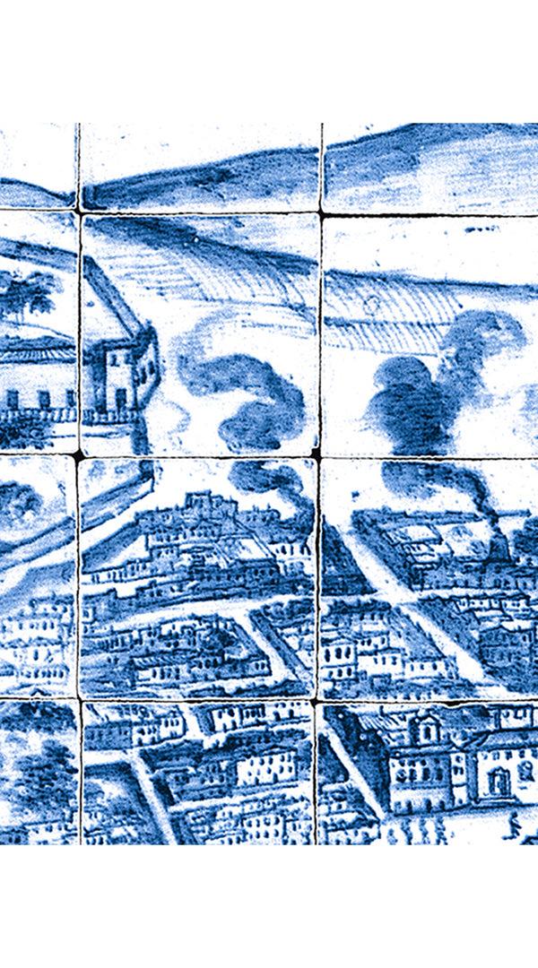 Samantha Sung Audrey Dress #2 Shirt Collar 3/4 Sleeve Long Length Cotton Stretch (Azulejo All Over)