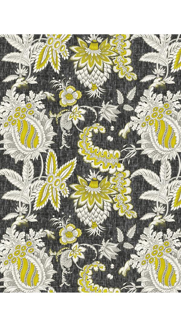 Samantha Sung Audrey Dress #2 Shirt Collar 3/4 Sleeve Midi Length Cotton Stretch (Botanic Antique Charcoal)