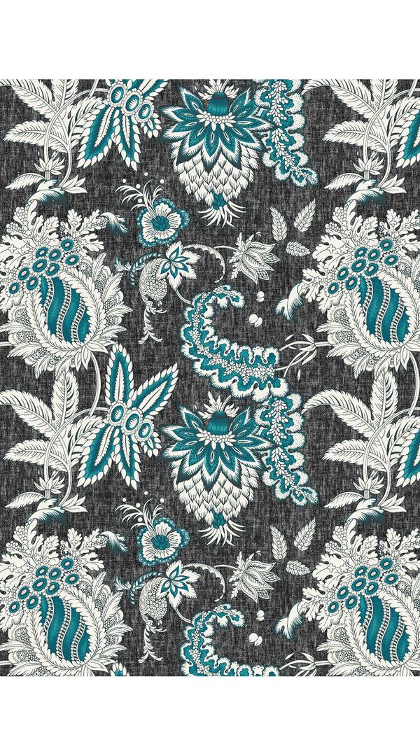 Samantha Sung Audrey Dress #2 Shirt Collar 3/4 Sleeve Midi Length Cotton Stretch (Botanic Antique Charcoal)