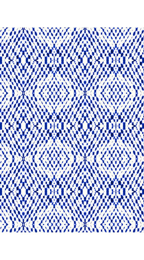 Samantha Sung Audrey Dress #2 Shirt Collar 3/4 Sleeve Midi Length Cotton Stretch (Shibori Nara Diamond)