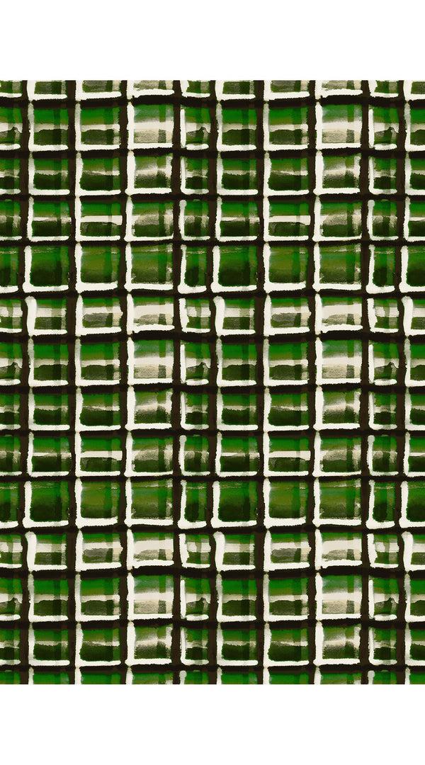 Samantha Sung Audrey Dress #2 Shirt Collar 3/4 Sleeve Midi Length Poplin Stretch (Watercolor Check)