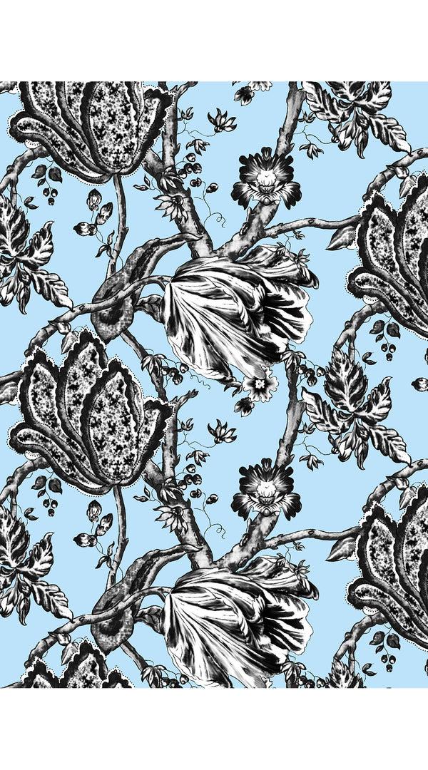 Samantha Sung Audrey Dress #2 Shirt Collar 3/4 Sleeve Midi Length Cotton Stretch (Lillie Toile Black)