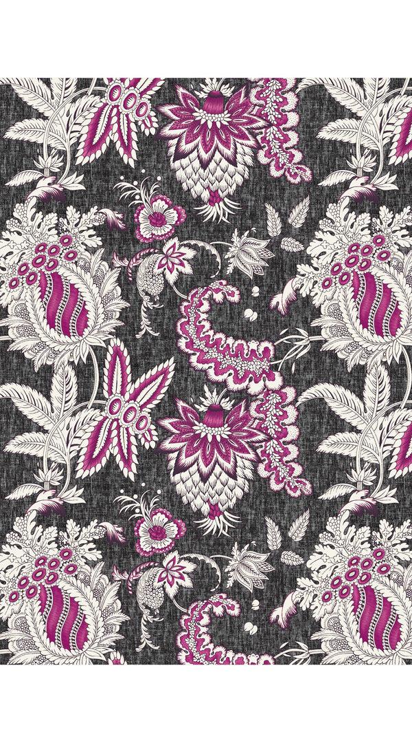 Samantha Sung Audrey Dress #2 Shirt Collar 3/4 Sleeve Midi Length Cotton Stretch (Botanic Antique Charcoal)