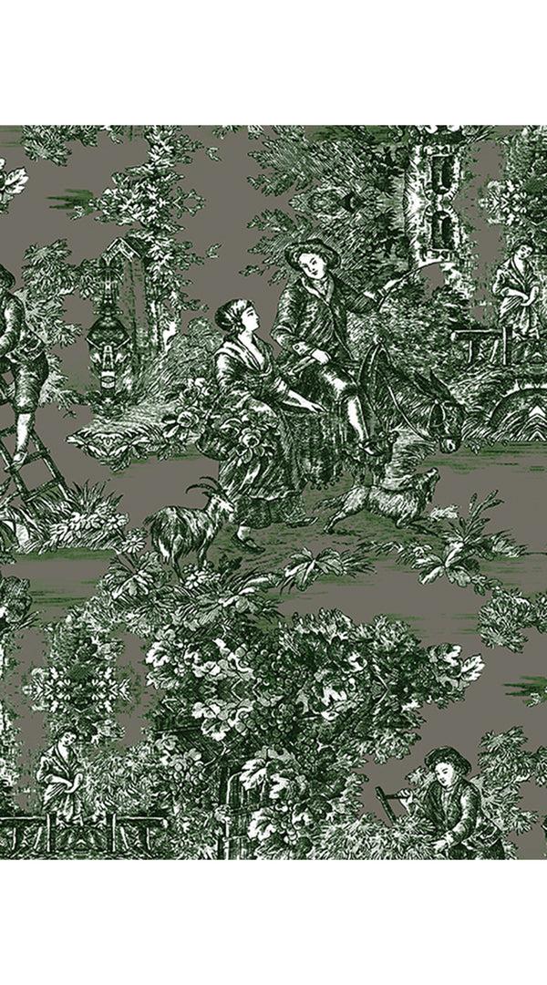 Samantha Sung Audrey Dress #2 Shirt Collar 3/4 Sleeve Midi Length Cotton Stretch (Antilles Toile Ground)