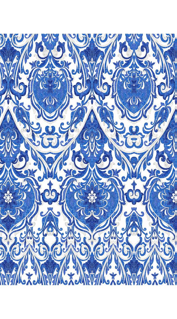 Samantha Sung Audrey Dress #2 Shirt Collar Sleeveless Long Length Cotton Stretch (Mill Creek Paisley White Bright)