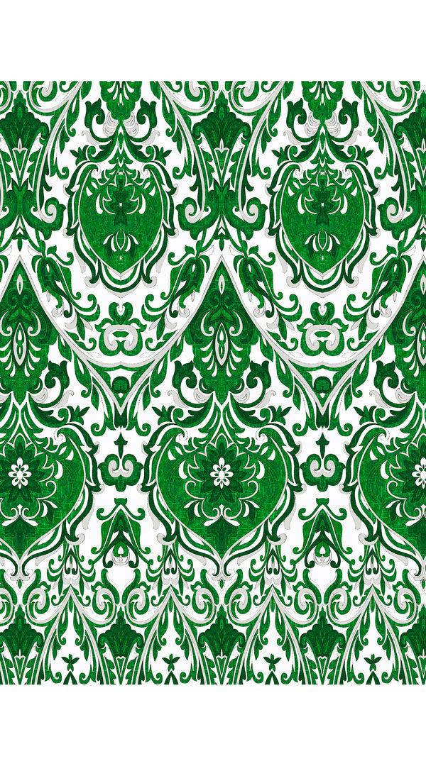 Samantha Sung Audrey Dress #2 Shirt Collar Sleeveless Long Length Cotton Stretch (Mill Creek Paisley White Bright)