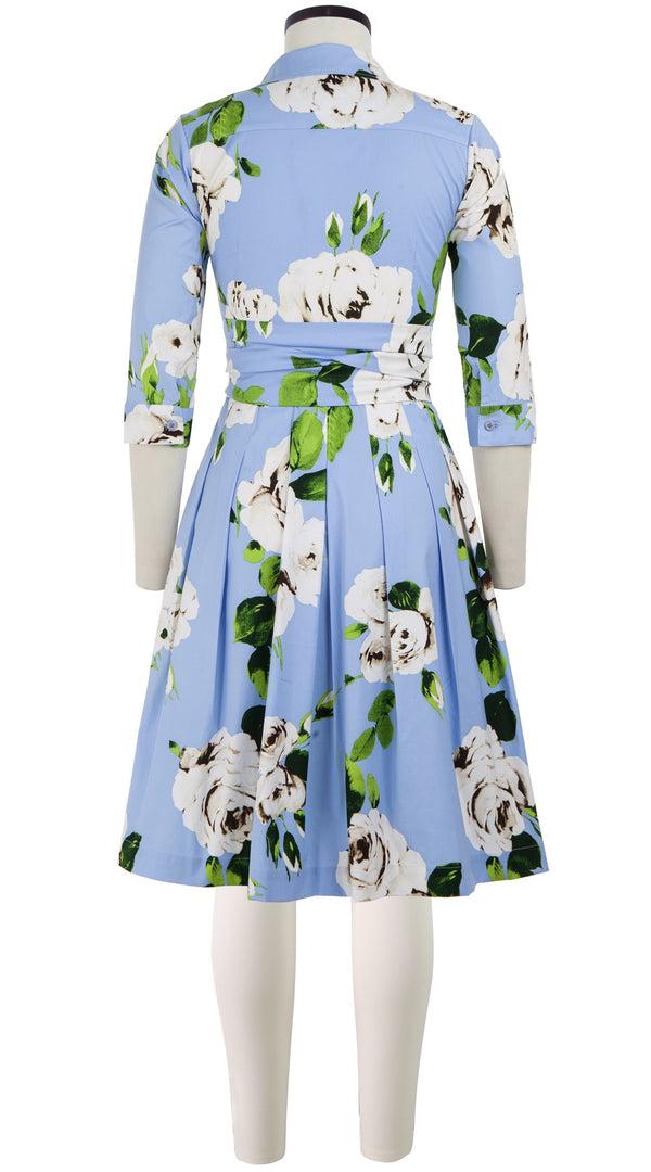 Samantha Sung Audrey Dress #3 Shirt Collar 3/4 Sleeve Cotton Stretch (Amber Queen)