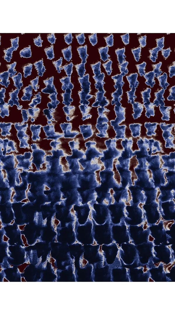 Samantha Sung Audrey Dress #3 Shirt Collar 3/4 Sleeve Long Length Silk Velvet (Brush Degrade Multi)