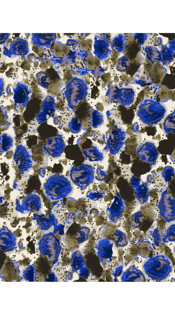 Samantha Sung Audrey Dress #3 Shirt Collar 3/4 Sleeve Midi Length Silk Velvet (Animal Dots)