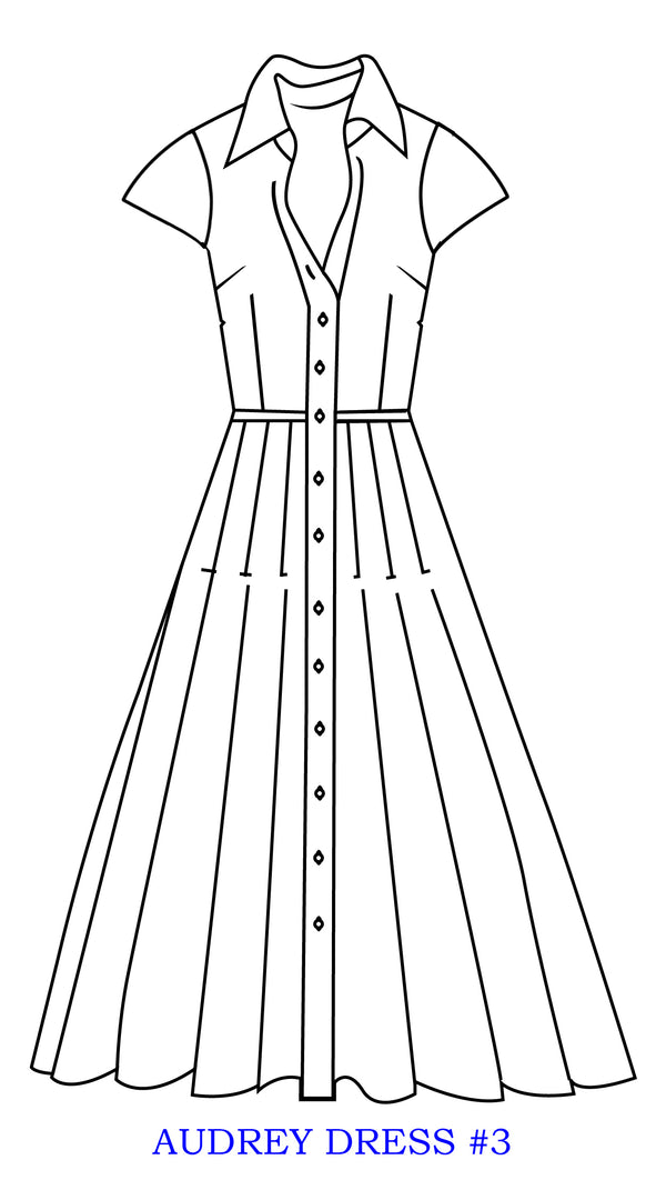 Samantha Sung Audrey Dress #3 Shirt Collar Cap Sleeve Long +3 Length Cotton Stretch (Emperor Tulip Pastel)