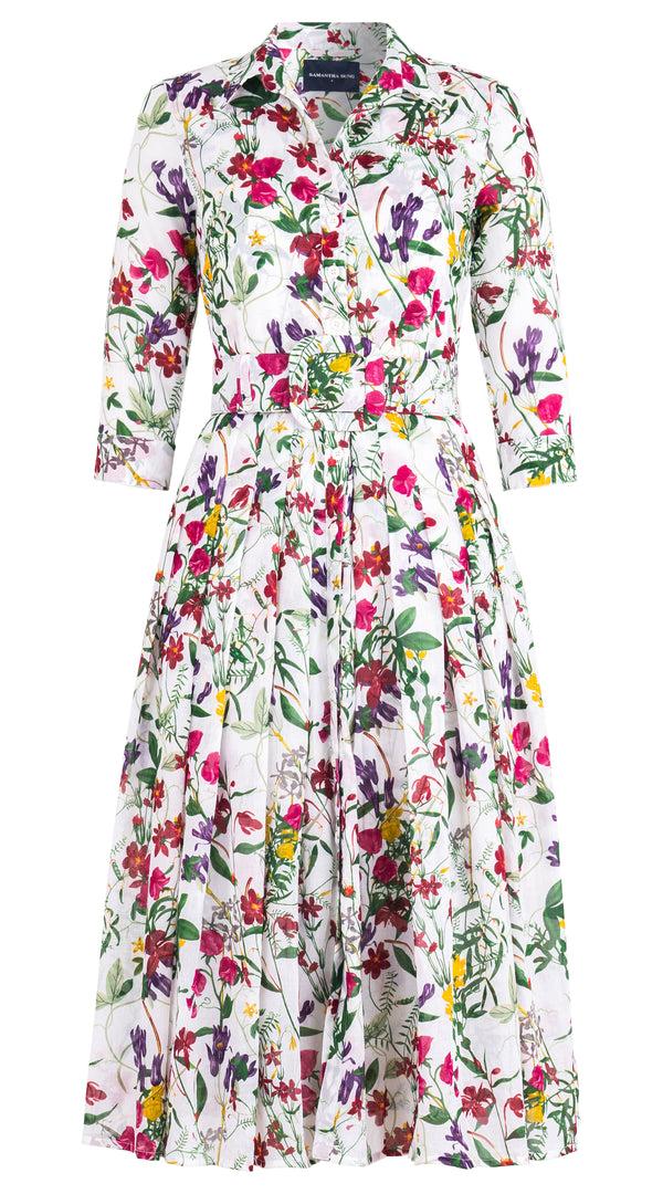 samantha sung Audrey Dress #4 Shirt Collar 3/4 Sleeve Long Length Cotton Musola (Fairy Tail Flower) 3