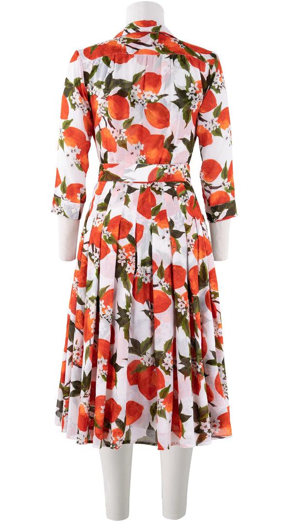 Samantha Sung Audrey Dress #4 Shirt Collar 3/4 Sleeve Long Length Cotton Musola (Lemon Original)