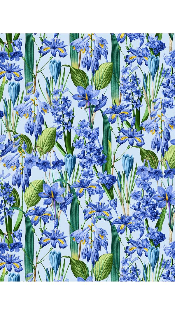 Samantha Sung Audrey Dress #4 Shirt Collar 3/4 Sleeve Long Length Cotton Stretch (Crocus Hyacinth Pastel)