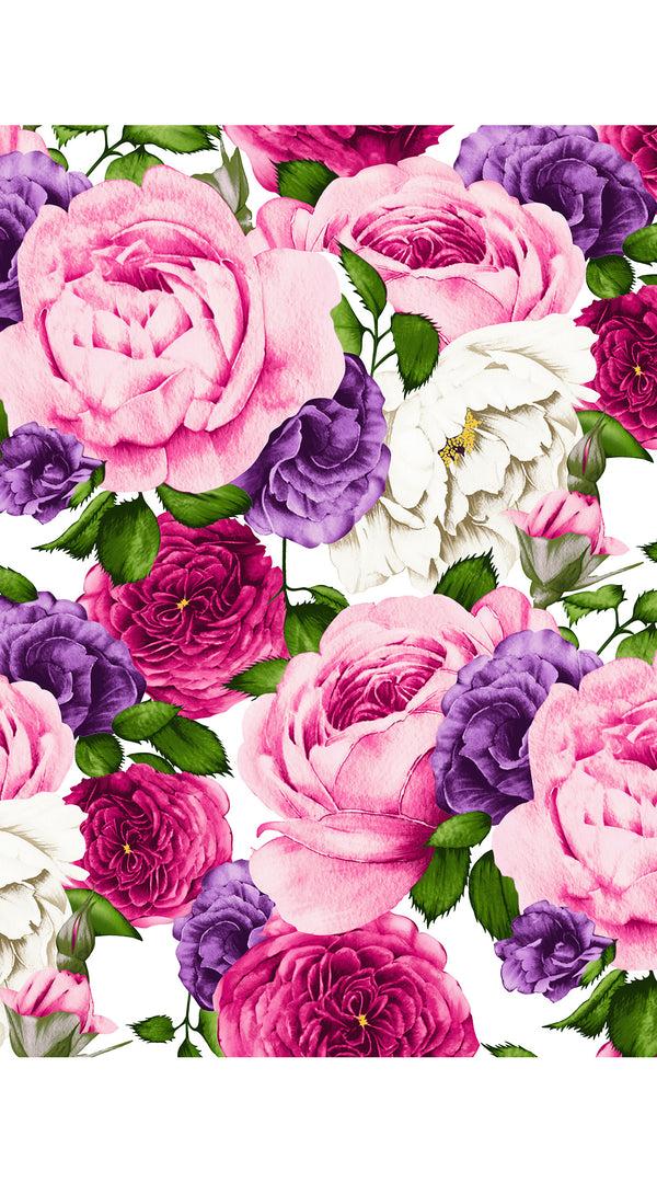 Samantha Sung Audrey Dress #4 Shirt Collar 3/4 Sleeve Long Length Cotton Musola (Rose Wallpaper)