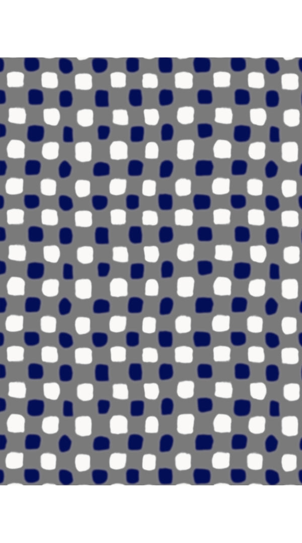 Samantha Sung Audrey Dress #4 Shirt Collar 3/4 Sleeve Long Length Cotton Musola (Tie Dye Gingham Small)