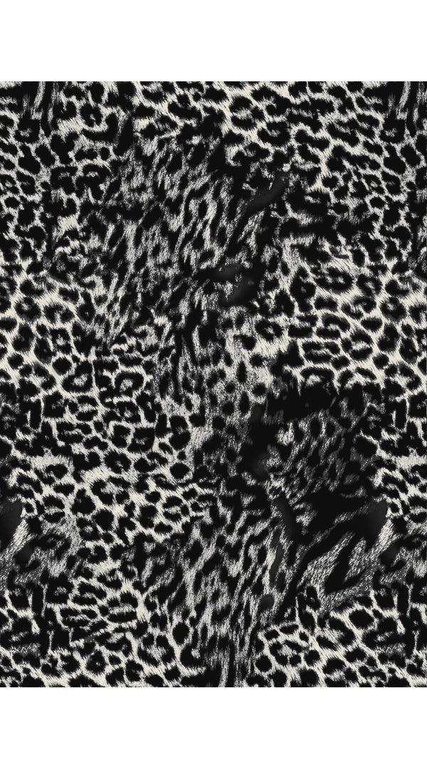 Samantha Sung Audrey Dress #4 Shirt Collar 3/4 Sleeve Long Length Cotton Musola (Viper Leopard Big)