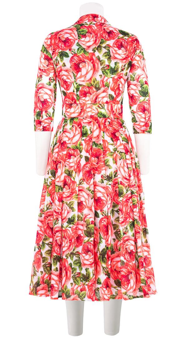 Samantha Sung Audrey Dress #4 Shirt Collar 3/4 Sleeve Long Length Musola (Queen Bee White) 1