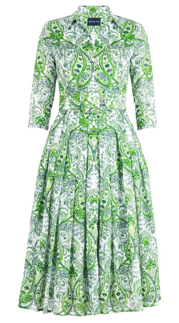 samantha sung Audrey Dress #4 Shirt Collar 3/4 Sleeve Long Length Musola (Russian Paisley) 2