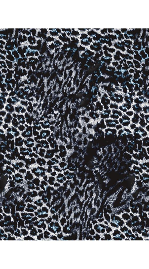 Samantha Sung Audrey Dress #4 Shirt Collar 3/4 Sleeve Long Length Cotton Musola (Viper Leopard Big)