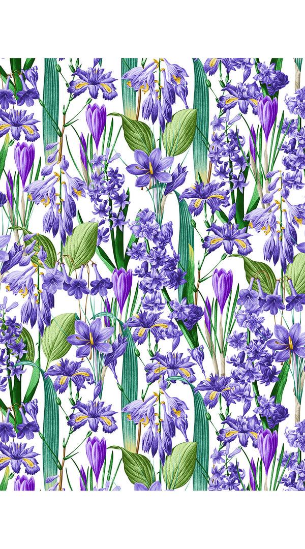 Samantha Sung Audrey Dress #4 Shirt Collar 3/4 Sleeve Midi Length Cotton Musola (Crocus Hyacinth White)