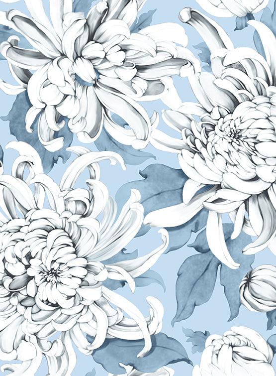 Samantha Sung Audrey Dress #4 Shirt Collar 3/4 Sleeve Midi Length Musola (Chrysanthemum Flower) XS-XXL