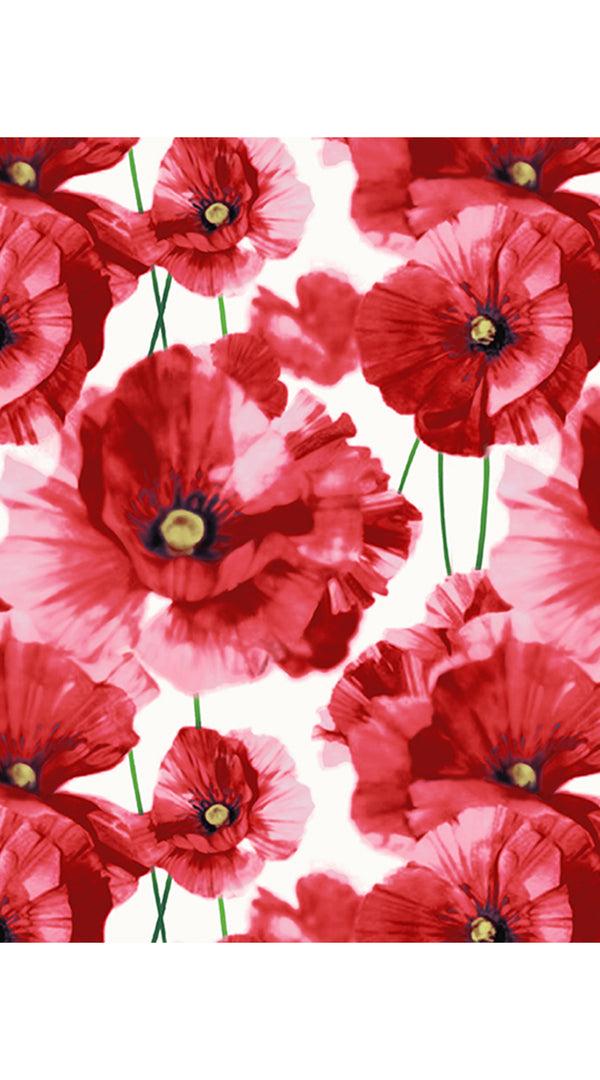 Samantha Sung Audrey Dress #4 Shirt Collar 3/4 Sleeve Midi Length Cotton Musola (Waterfall Poppy)