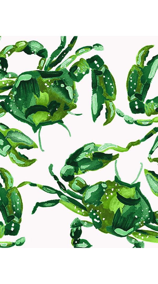 Samantha Sung Audrey Dress #4 Shirt Collar 3/4 Sleeve Midi Length Cotton Stretch (Crab Art)