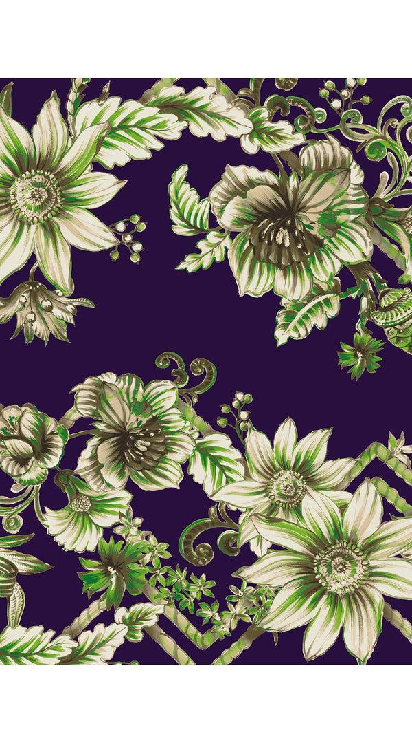 Samantha Sung Audrey Dress #4 Shirt Collar 3/4 Sleeve Midi Length Cotton Stretch (Flower Luxembrug Ivory)