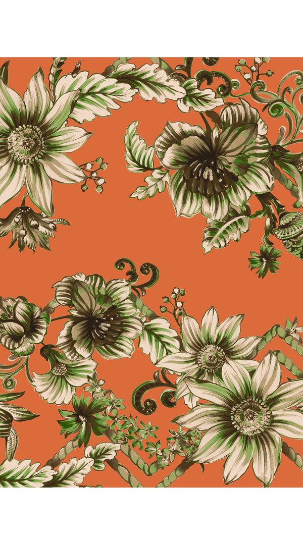 Samantha Sung Audrey Dress #4 Shirt Collar 3/4 Sleeve Midi Length Cotton Stretch (Flower Luxembrug Ivory)