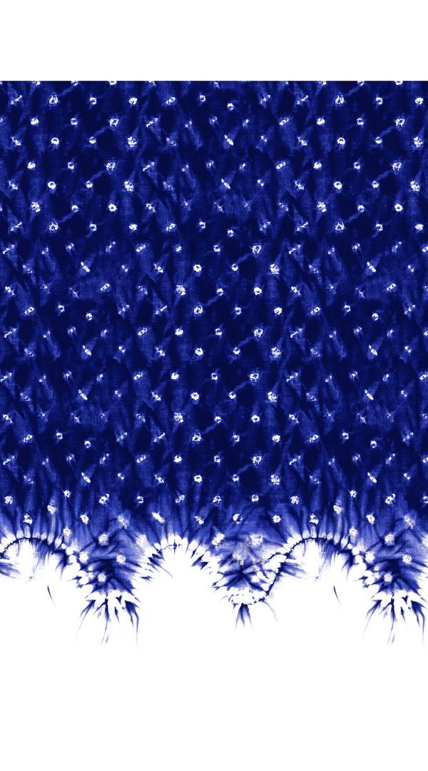 Samantha Sung Audrey Dress #4 Shirt Collar 3/4 Sleeve Midi Length Cotton Musola (Shibori Midnight)