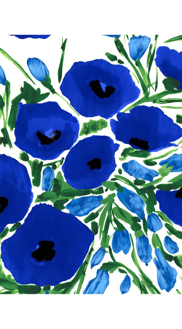 Samantha Sung Audrey Dress #4 Shirt Collar 3/4 Sleeve Regular Length Cotton Stretch (Fiori Poppy Big White)